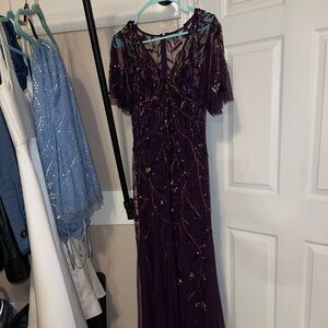 Adrianna Papell Deep Purple Maxi Dress